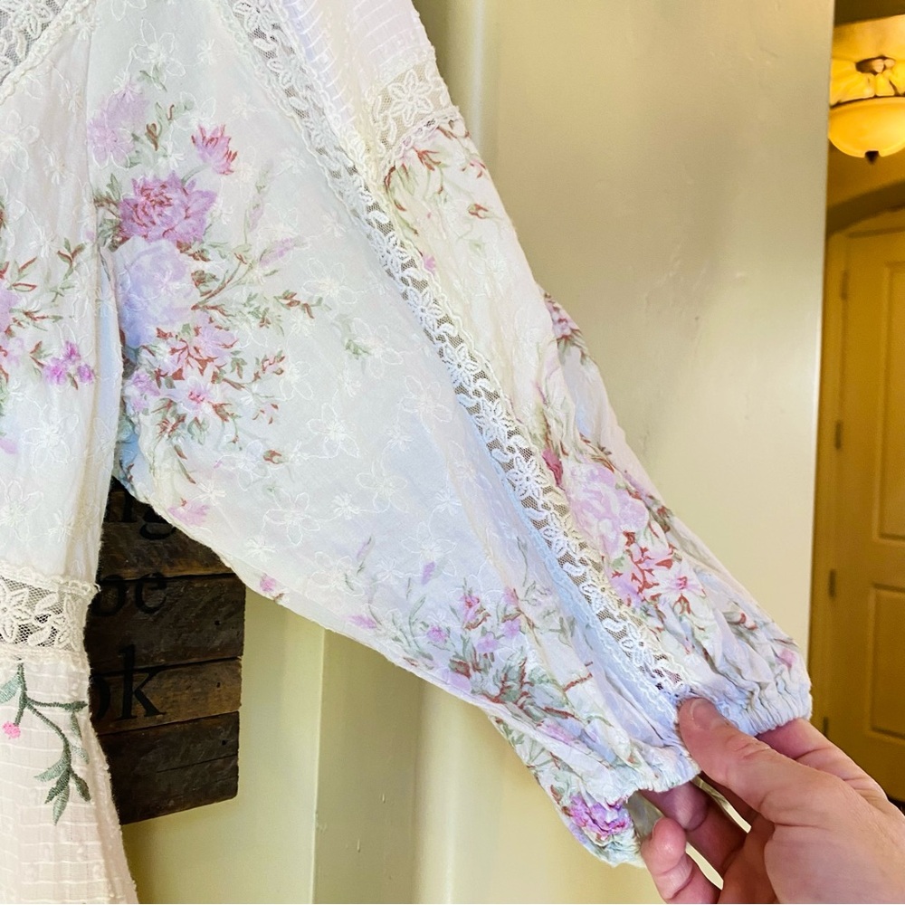 ASOS Edition Floral Embroidered Puff Sleeve Mini Dress - Picture 13 of 16